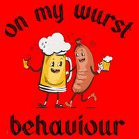Funny Oktoberfest On My Wurst Behaviour Beer Hot Dog Drinking Team Santa Hat thumb 1