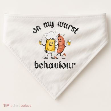 Funny Oktoberfest On My Wurst Behaviour Beer Hot Dog Drinking Team USA-Made Doggie Bandana