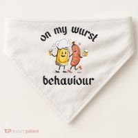 Funny Oktoberfest On My Wurst Behaviour Beer Hot Dog Drinking Team USA-Made Doggie Bandana thumb 0