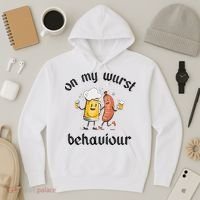 Funny Oktoberfest On My Wurst Behaviour Beer Hot Dog Drinking Team Hoodie thumb 3