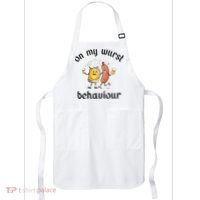 Funny Oktoberfest On My Wurst Behaviour Beer Hot Dog Drinking Team Apron thumb 0