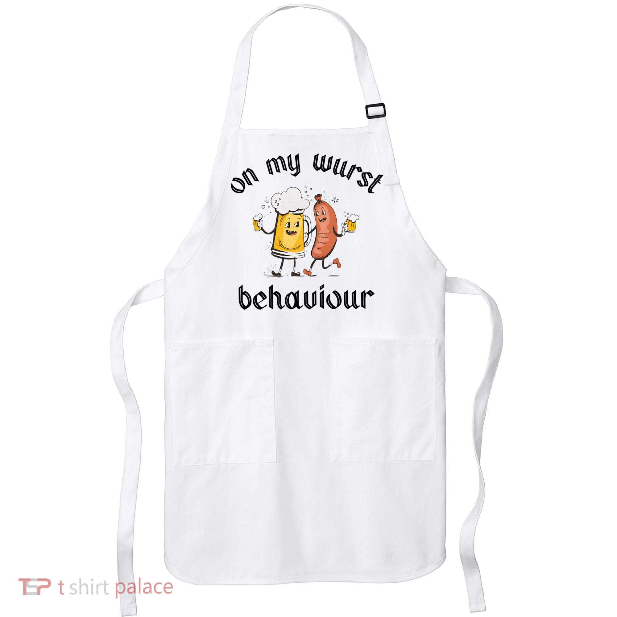 Funny Oktoberfest On My Wurst Behaviour Beer Hot Dog Drinking Team Apron