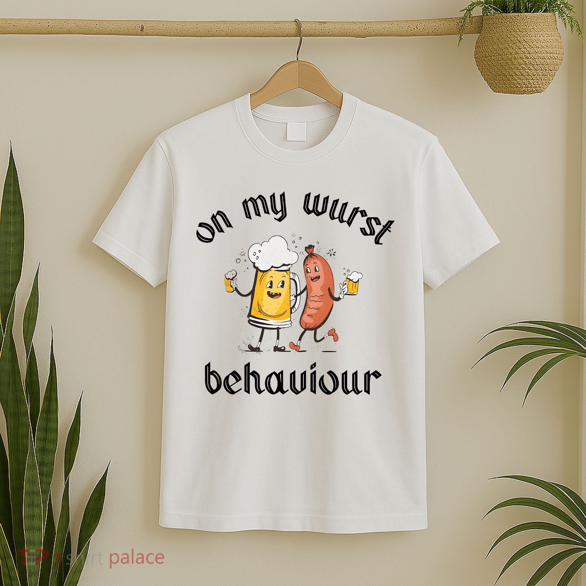 Funny Oktoberfest On My Wurst Behaviour Beer Hot Dog Drinking Team T-Shirt