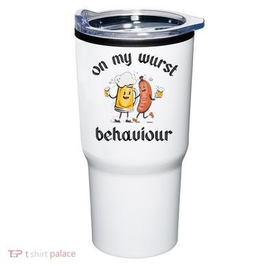 Funny Oktoberfest On My Wurst Behaviour Beer Hot Dog Drinking Team Tumbler