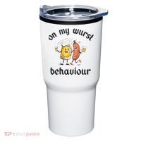 Funny Oktoberfest On My Wurst Behaviour Beer Hot Dog Drinking Team Tumbler thumb 0