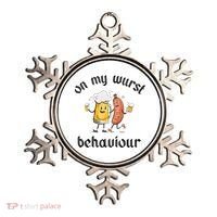 Funny Oktoberfest On My Wurst Behaviour Beer Hot Dog Drinking Team Ornament thumb 0