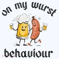 Funny Oktoberfest On My Wurst Behaviour Beer Hot Dog Drinking Team Ornament thumb 1
