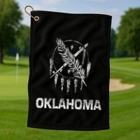 Flag Of Oklahoma The Sooner State Tulsa Norman Edmond Golf Towel thumb 1