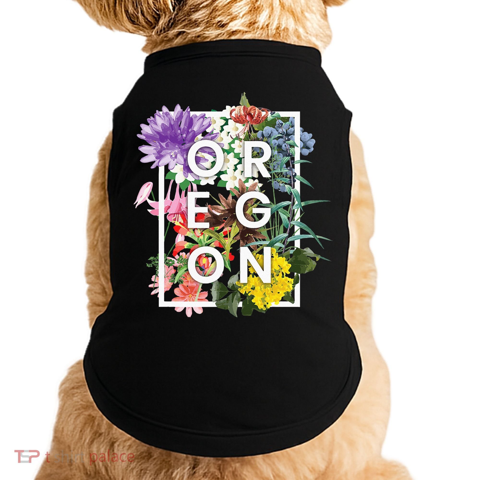 Flowers Of Oregon Word Art Oregonian Pride Doggie Tank