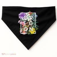 Flowers Of Oregon Word Art Oregonian Pride USA-Made Doggie Bandana thumb 0