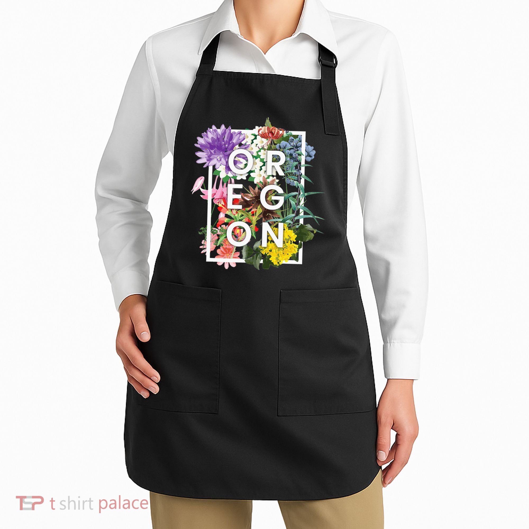 Flowers Of Oregon Word Art Oregonian Pride Apron