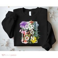 Flowers Of Oregon Word Art Oregonian Pride Sweatshirt thumb 2