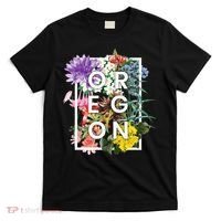 Flowers Of Oregon Word Art Oregonian Pride T-Shirt thumb 0