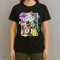 Flowers Of Oregon Word Art Oregonian Pride T-Shirt thumb 4