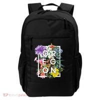 Flowers Of Oregon Word Art Oregonian Pride Backpack thumb 0