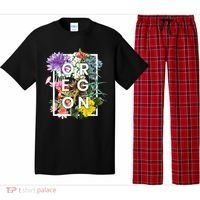 Flowers Of Oregon Word Art Oregonian Pride Pajama Set thumb 0