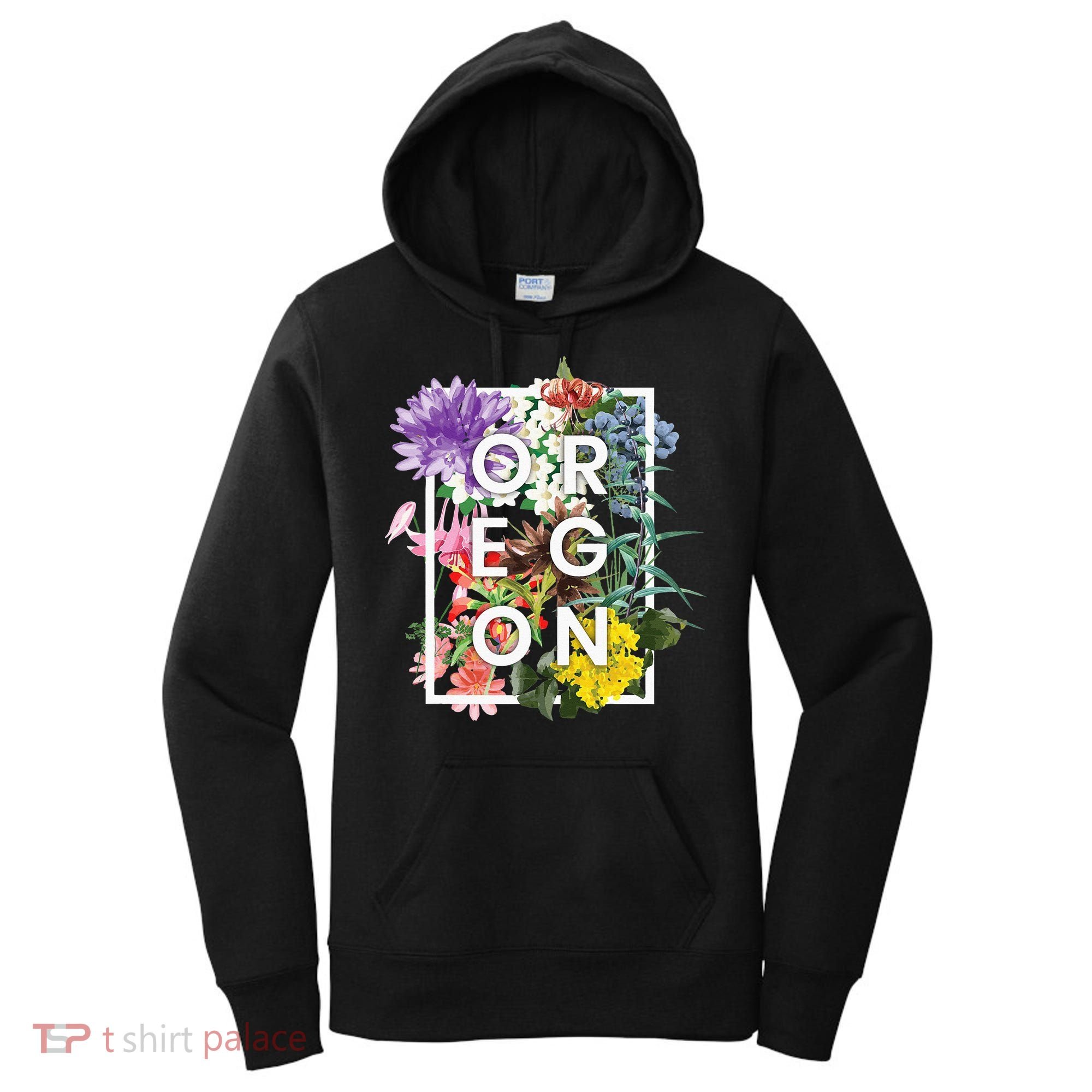 Flowers Of Oregon Word Art Oregonian Pride Women's Hoodie
