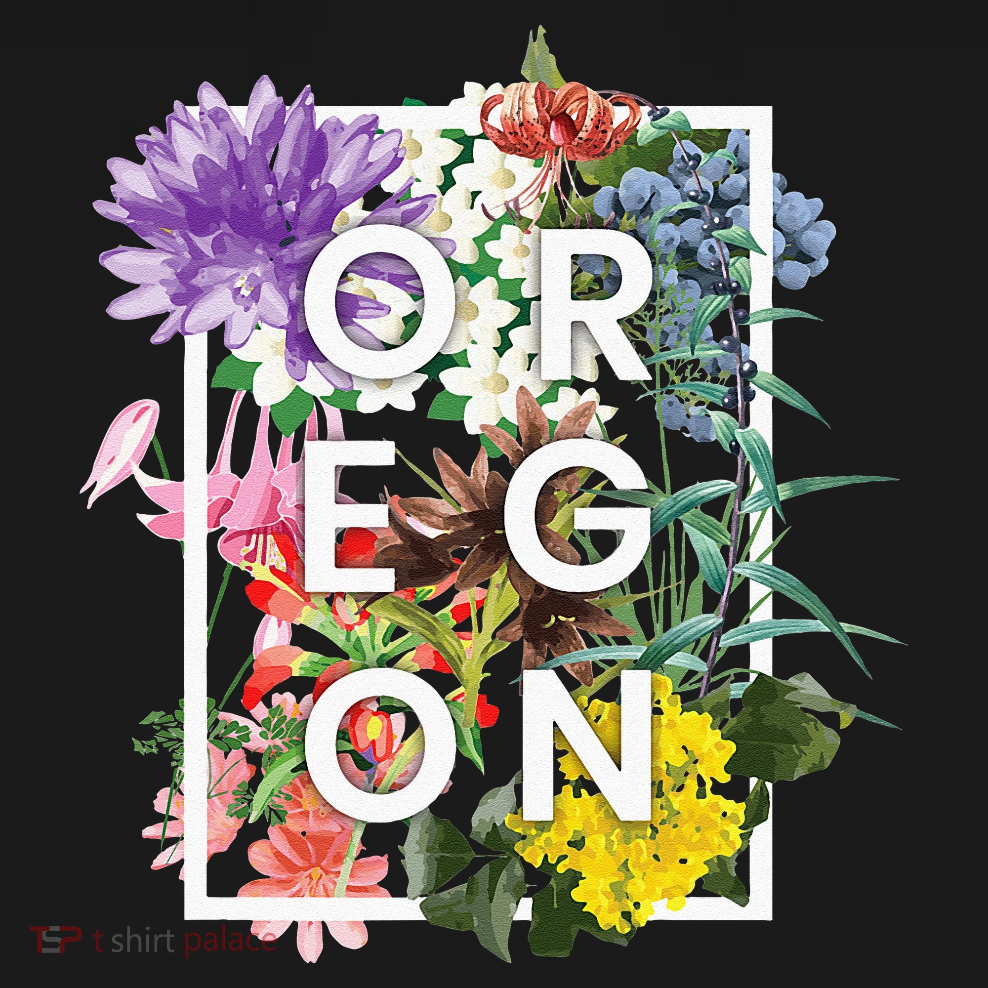 Flowers Of Oregon Word Art Oregonian Pride Women's Hoodie
