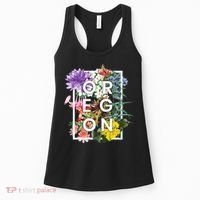 Flowers Of Oregon Word Art Oregonian Pride Women's Tank Top thumb 0