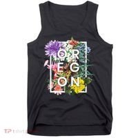 Flowers Of Oregon Word Art Oregonian Pride Tank Top thumb 0