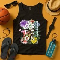 Flowers Of Oregon Word Art Oregonian Pride Tank Top thumb 4