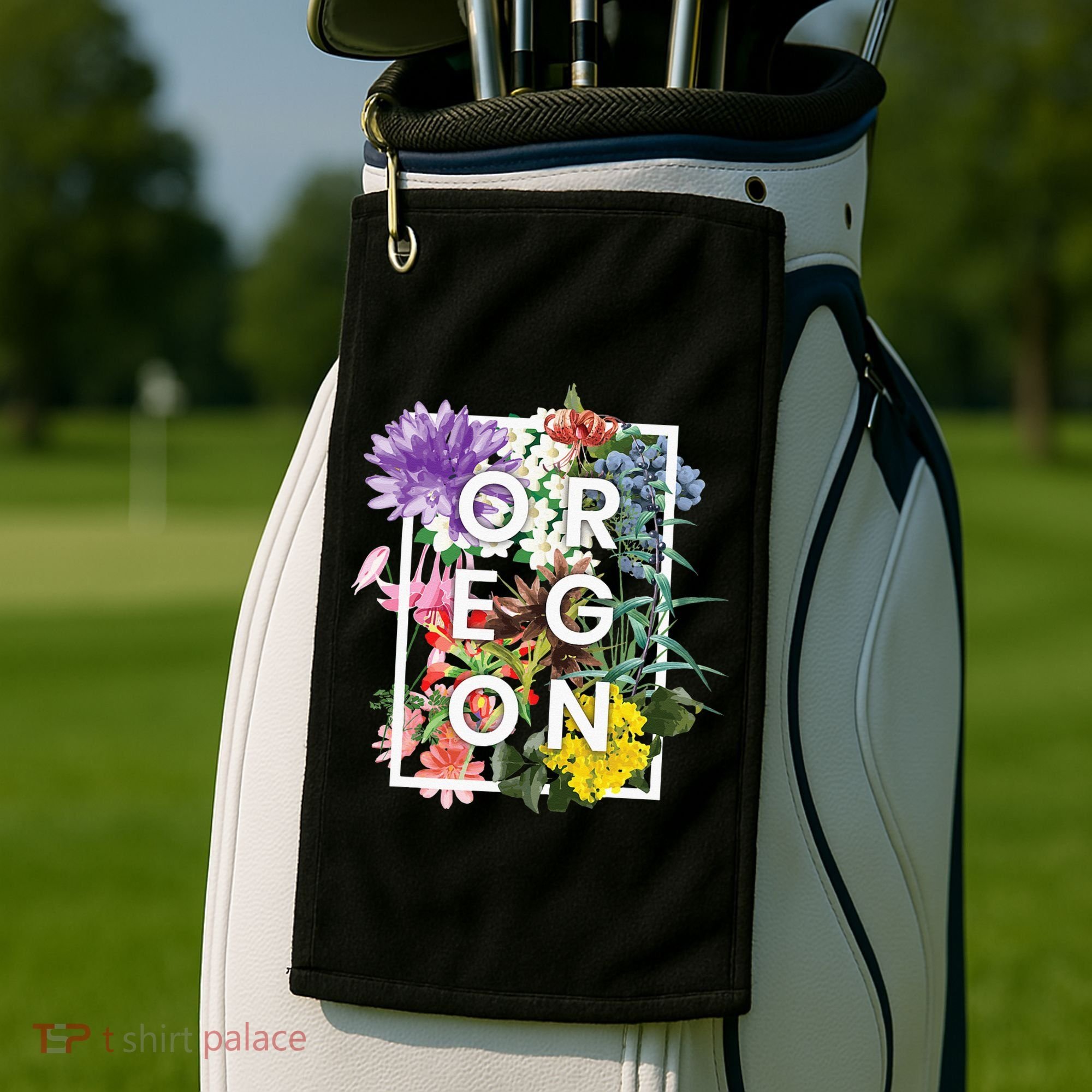 Flowers Of Oregon Word Art Oregonian Pride Golf Towel