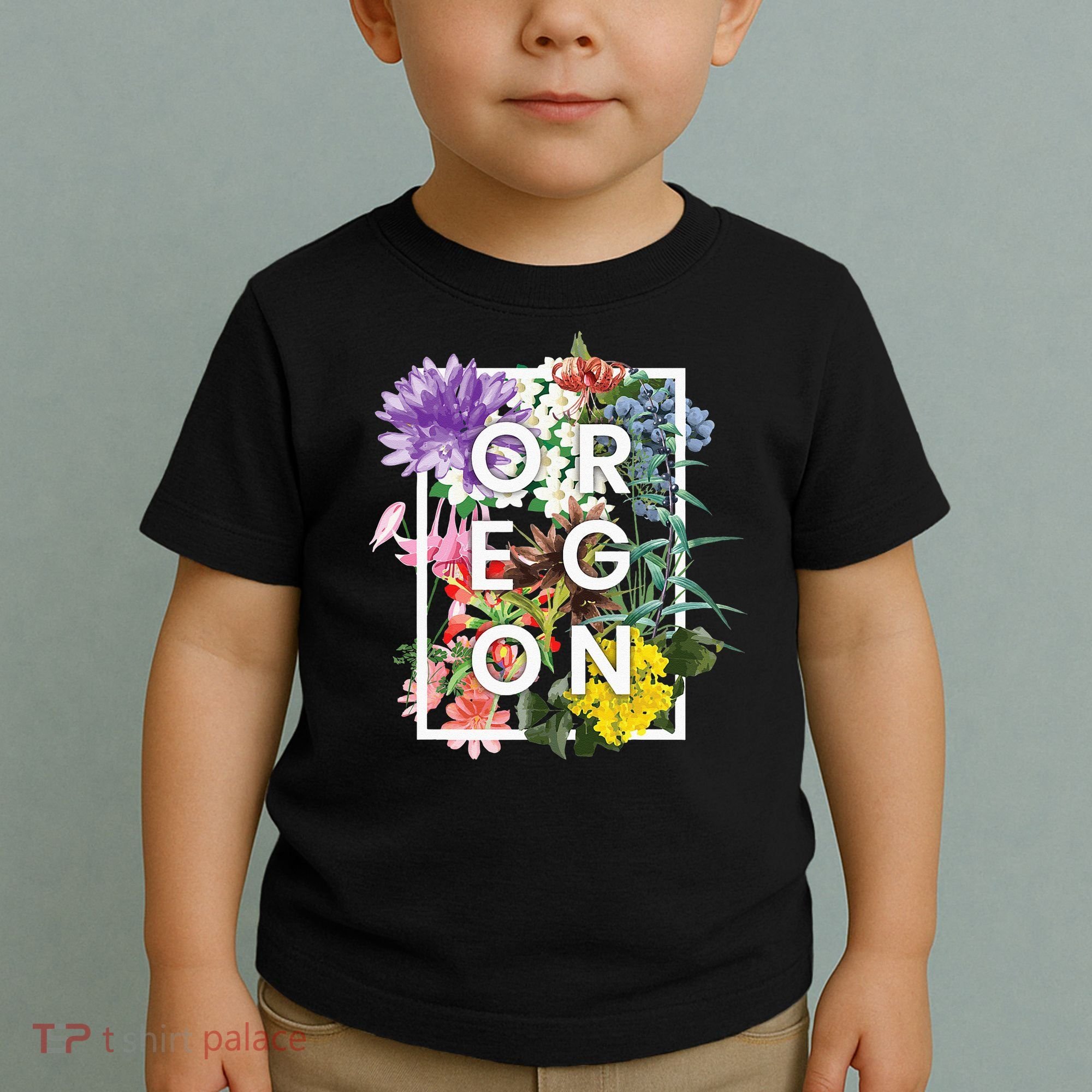 Flowers Of Oregon Word Art Oregonian Pride Toddler T-Shirt
