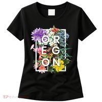 Flowers Of Oregon Word Art Oregonian Pride Women's T-Shirt thumb 0