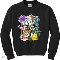 Flowers Of Oregon Word Art Oregonian Pride Kids Sweatshirt thumb 0