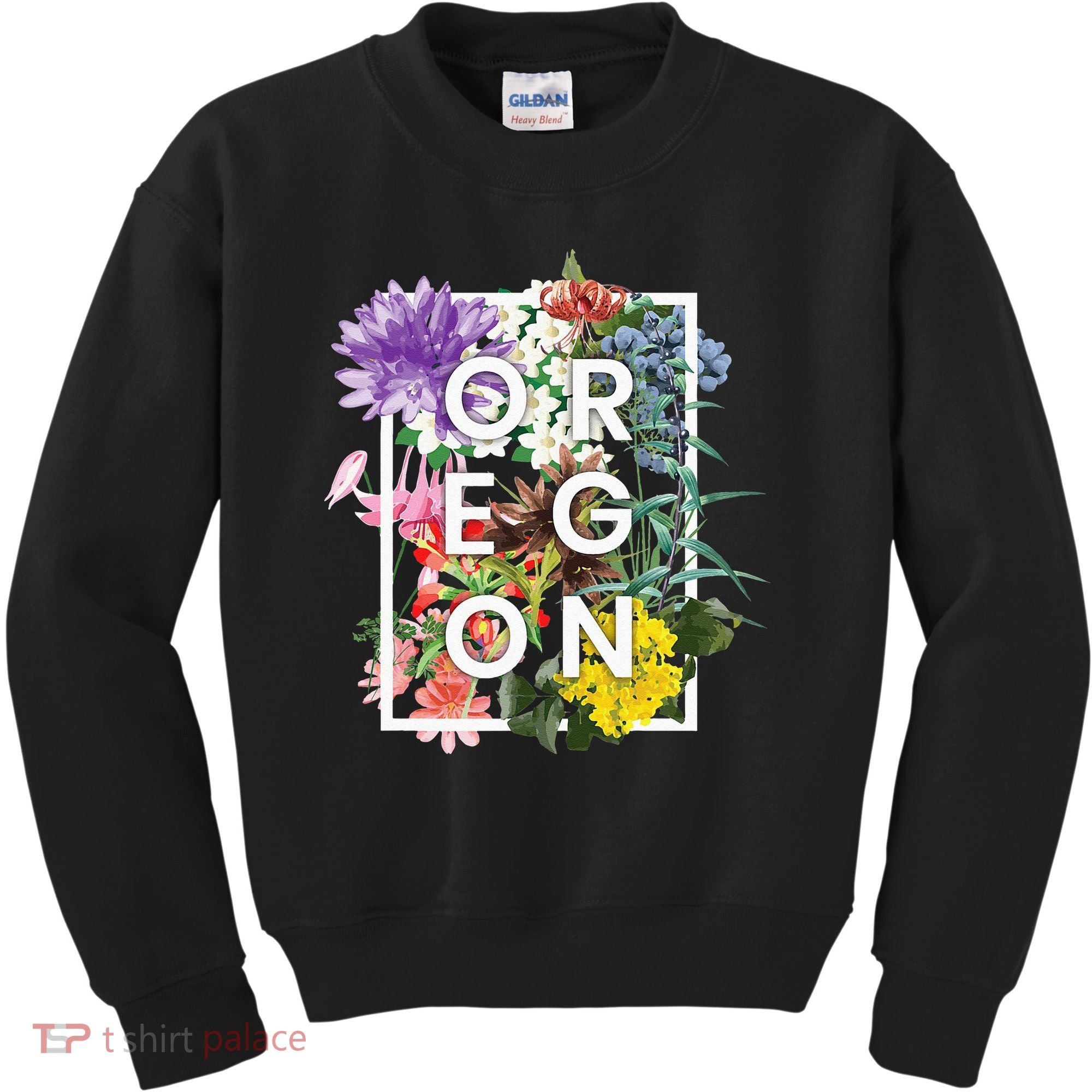 Flowers Of Oregon Word Art Oregonian Pride Kids Sweatshirt