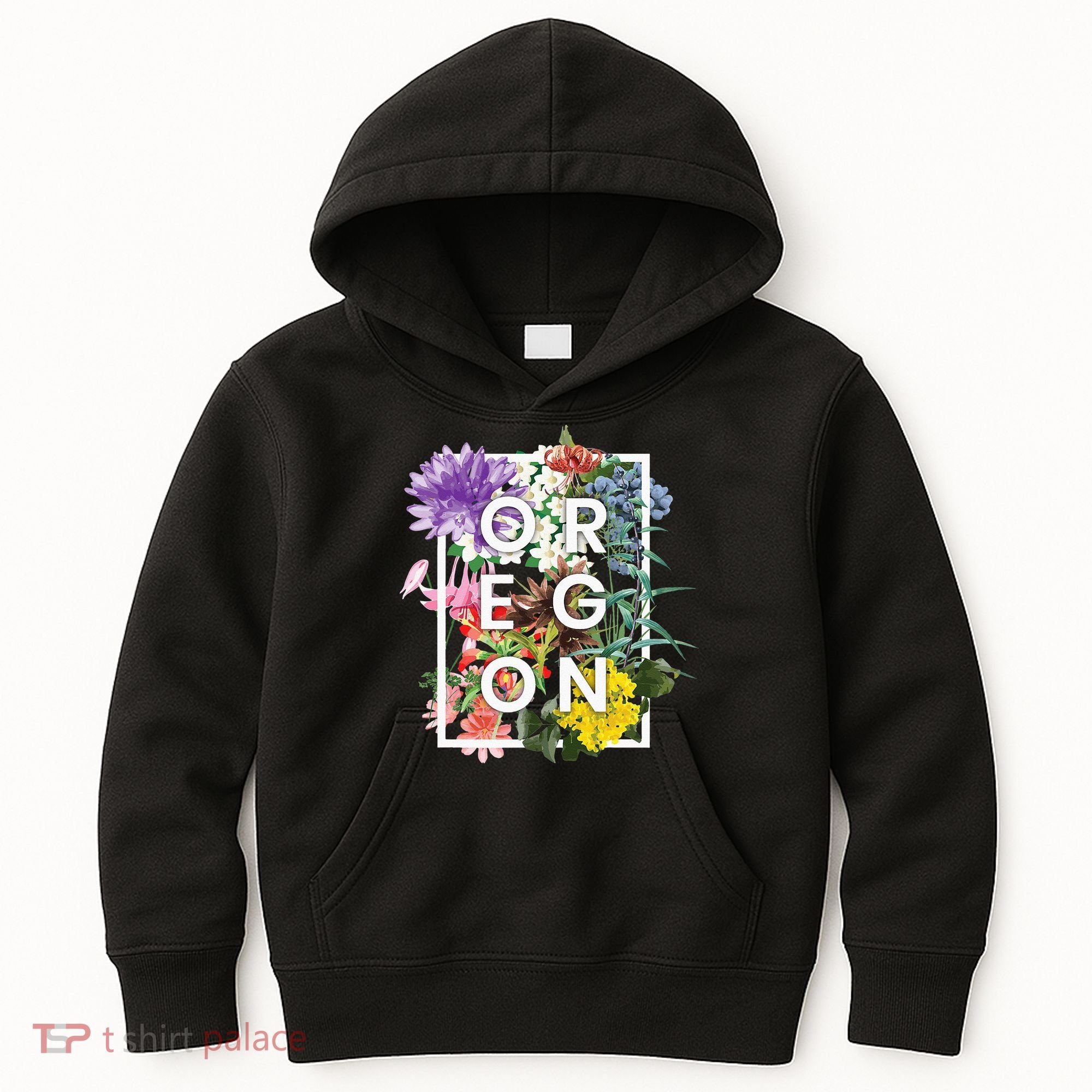 Flowers Of Oregon Word Art Oregonian Pride Kids Hoodie