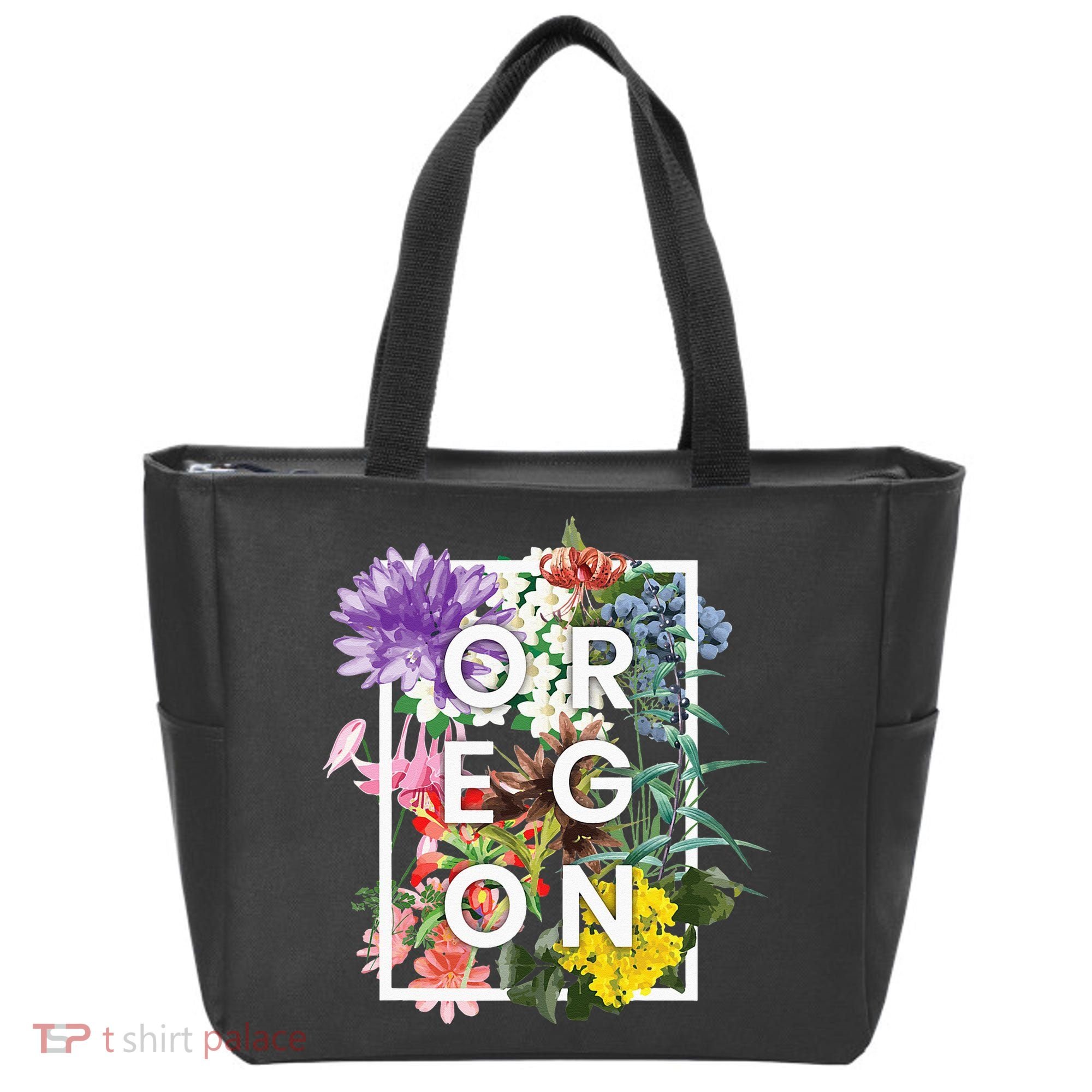 Flowers Of Oregon Word Art Oregonian Pride Tote Bag