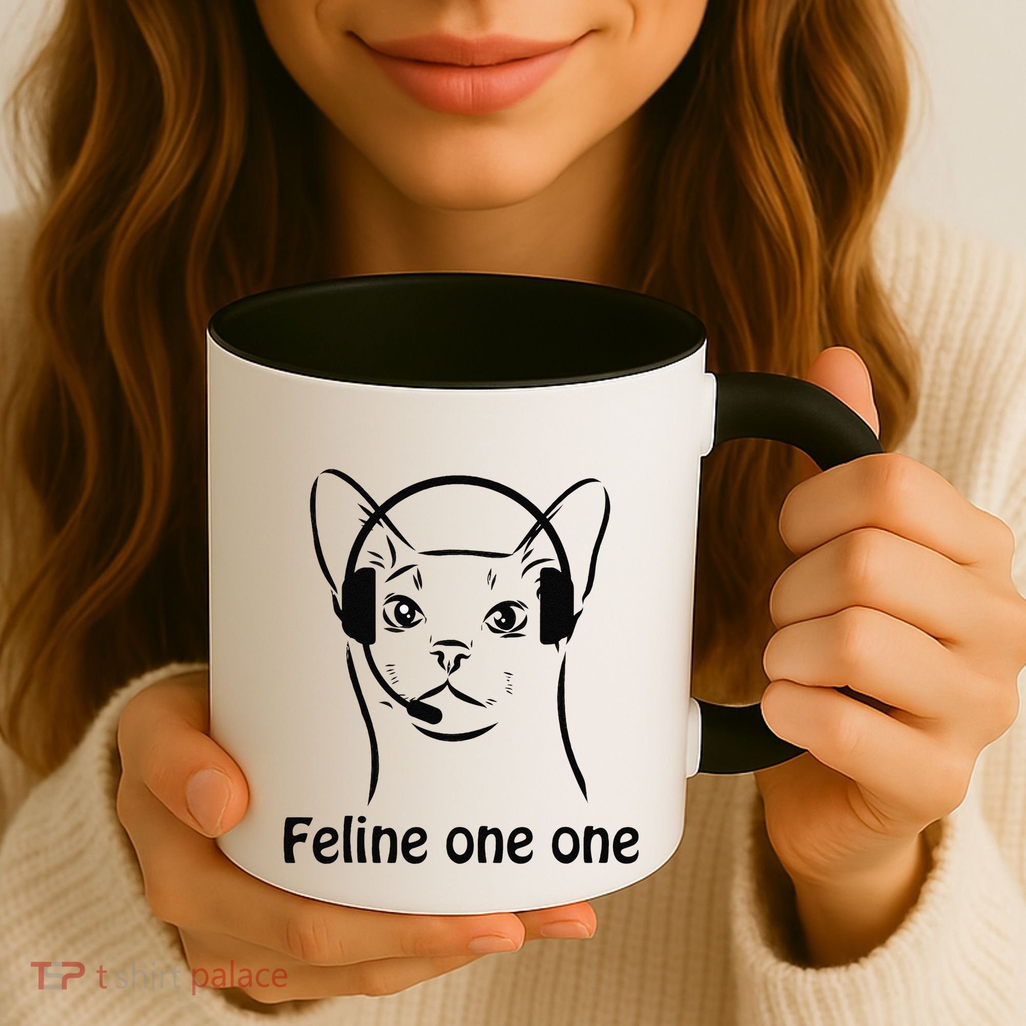 Feline One One Funny 911 Dispatcher Cat Lover Saying Coffee Mug