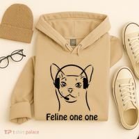 Feline One One Funny 911 Dispatcher Cat Lover Saying Hoodie thumb 4