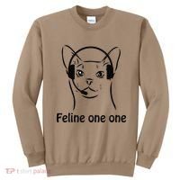 Feline One One Funny 911 Dispatcher Cat Lover Saying Sweatshirt thumb 0