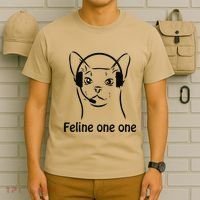 Feline One One Funny 911 Dispatcher Cat Lover Saying T-Shirt thumb 6