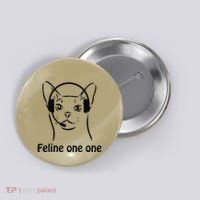 Feline One One Funny 911 Dispatcher Cat Lover Saying Button thumb 0