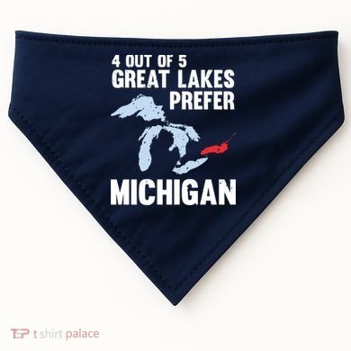 Four Out of Five Great Lakes Prefer Michigan Tee USA-Made Doggie Bandana