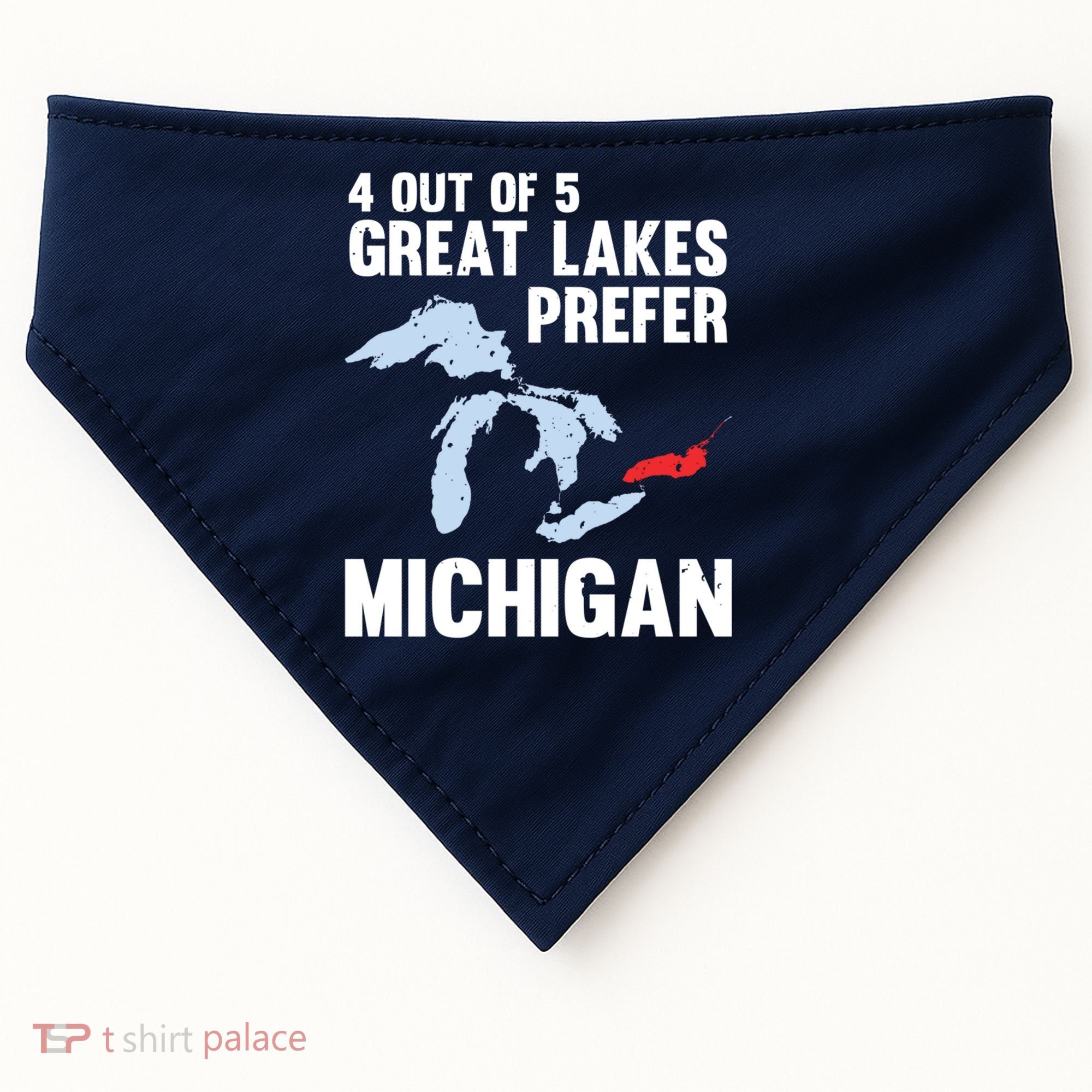 Four Out of Five Great Lakes Prefer Michigan Tee USA-Made Doggie Bandana