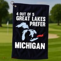 Four Out of Five Great Lakes Prefer Michigan Tee Golf Towel thumb 1