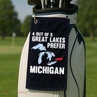 Four Out of Five Great Lakes Prefer Michigan Tee Golf Towel thumb 2