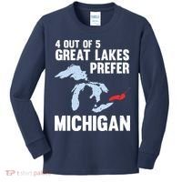 Four Out of Five Great Lakes Prefer Michigan Tee Kids Long Sleeve Shirt thumb 0