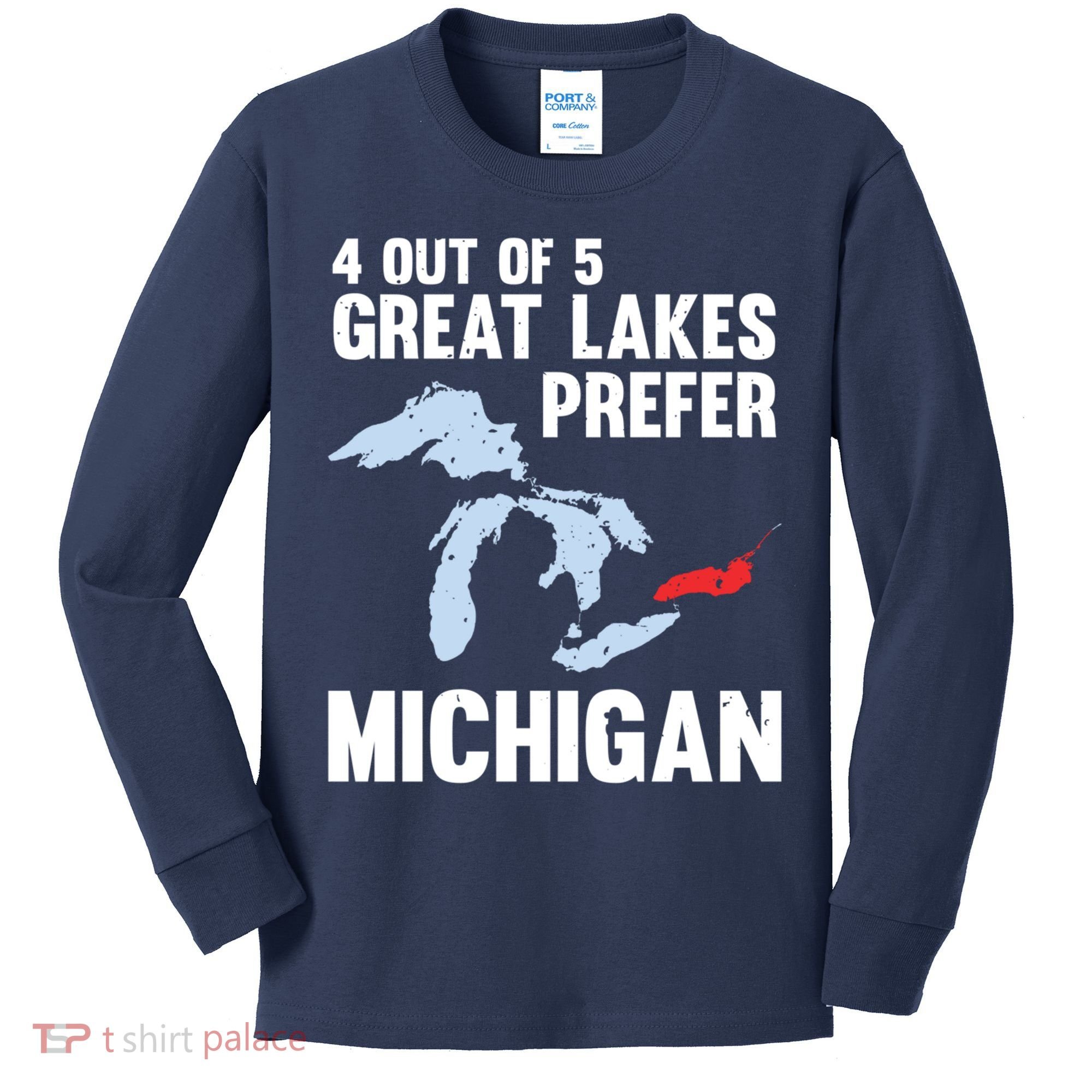 Four Out of Five Great Lakes Prefer Michigan Tee Kids Long Sleeve Shirt