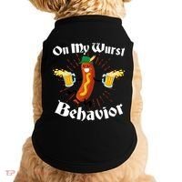 Funny Oktoberfest On My Wurst Behavior Doggie Tank thumb 0