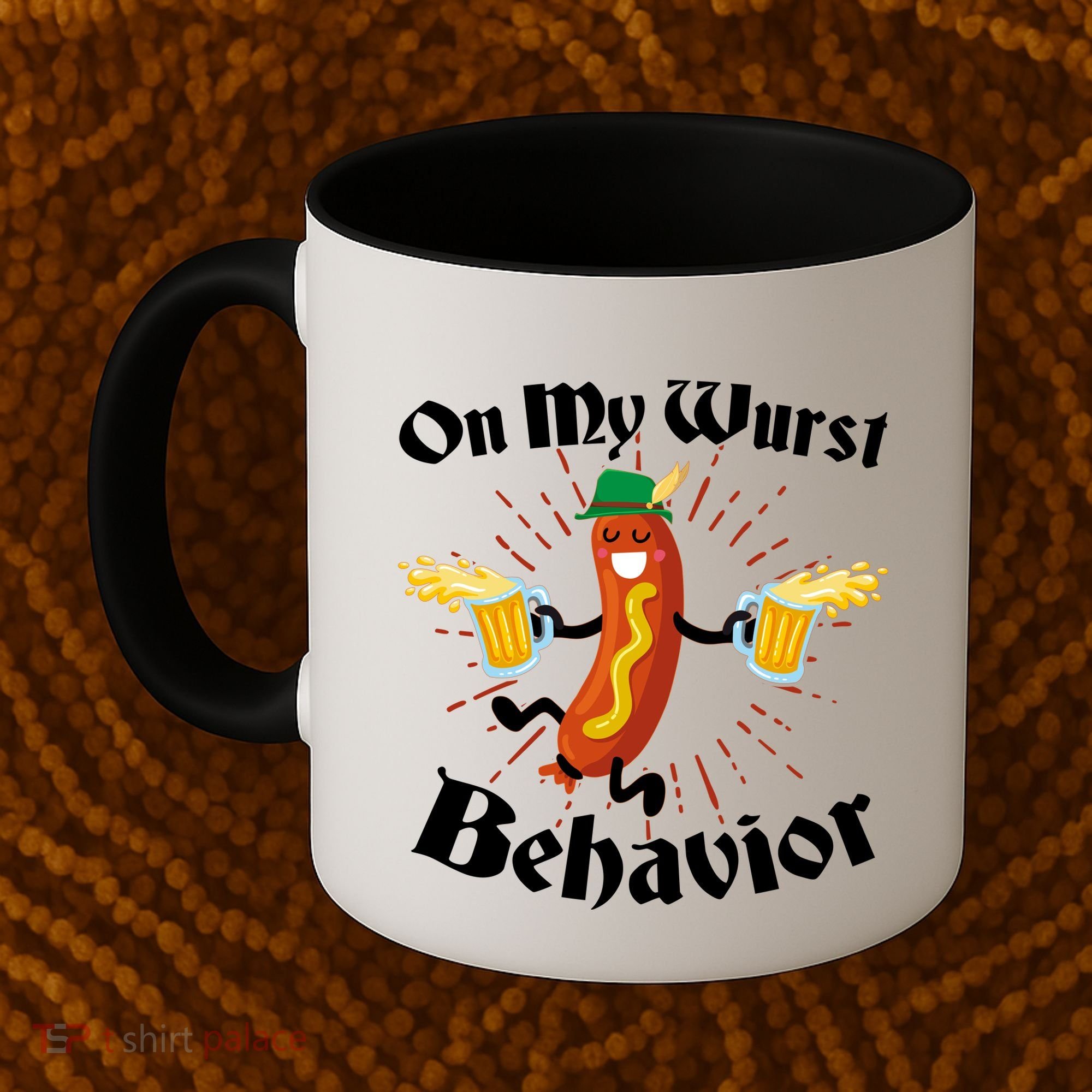Funny Oktoberfest On My Wurst Behavior Coffee Mug
