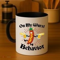 Funny Oktoberfest On My Wurst Behavior Coffee Mug thumb 4