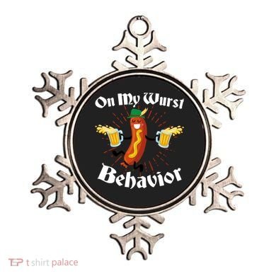 Funny Oktoberfest On My Wurst Behavior Ornament