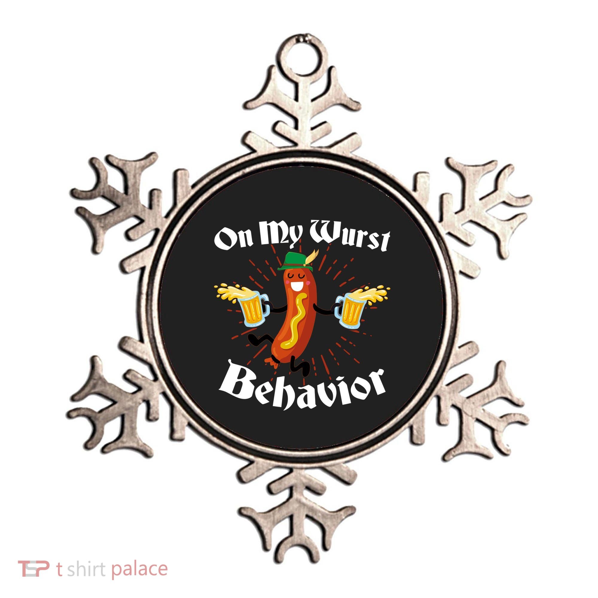 Funny Oktoberfest On My Wurst Behavior Ornament