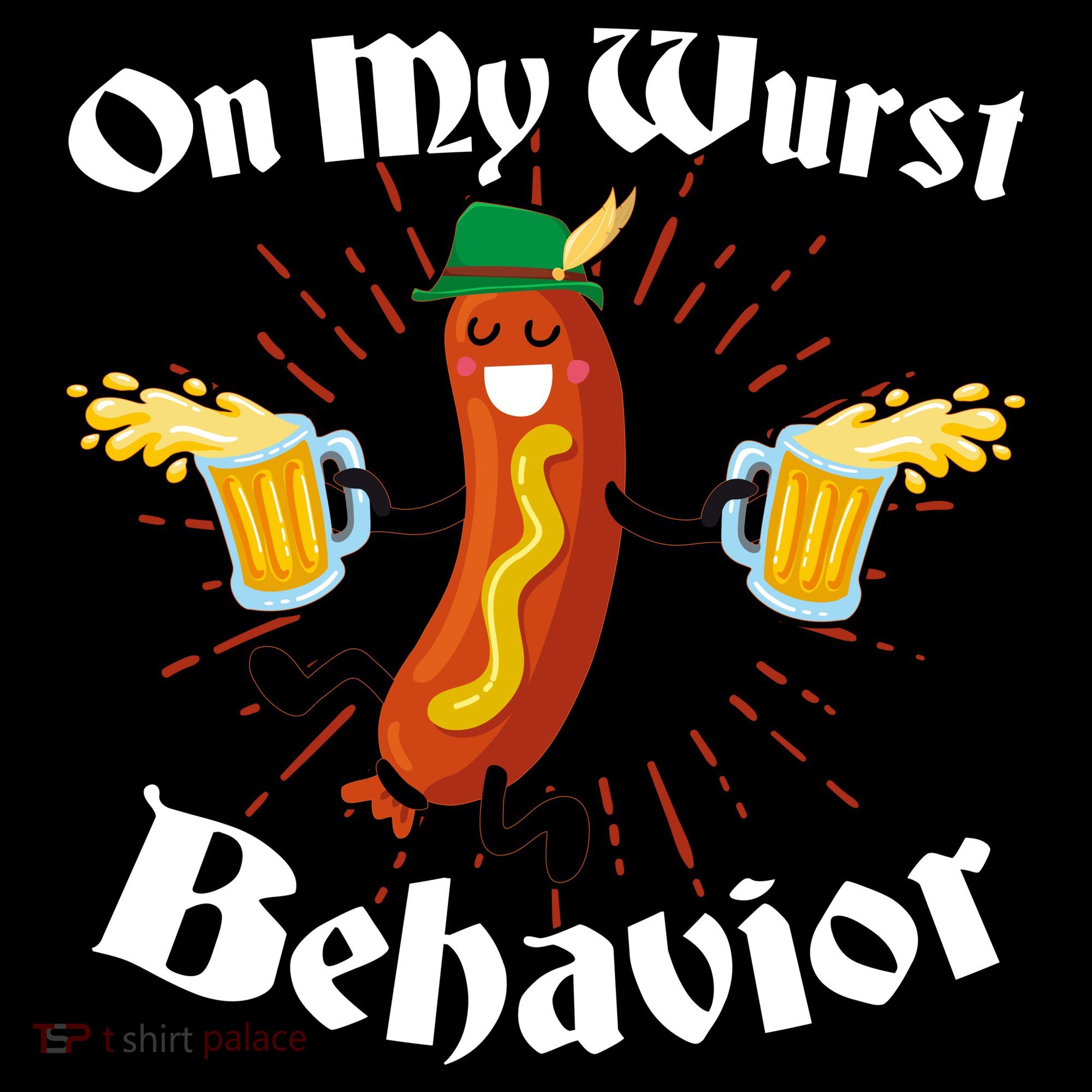 Funny Oktoberfest On My Wurst Behavior Women's Tank Top