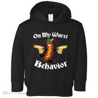 Funny Oktoberfest On My Wurst Behavior Toddler Hoodie thumb 0